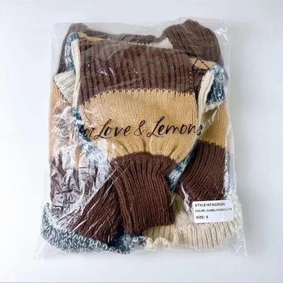 For love and lemons checker print Knit Sweater crop top - Picture 5 of 8